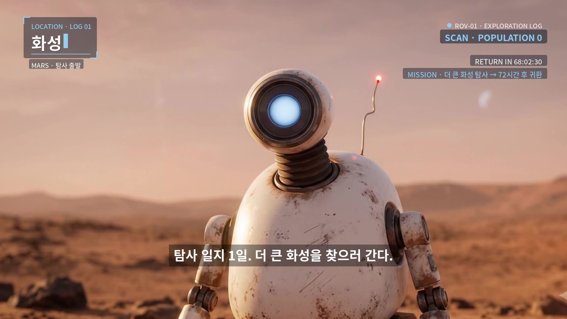 LOG 01 · 화성(Mars): 탐사 일지 1일. 더 큰 화성을 찾으러 간다.